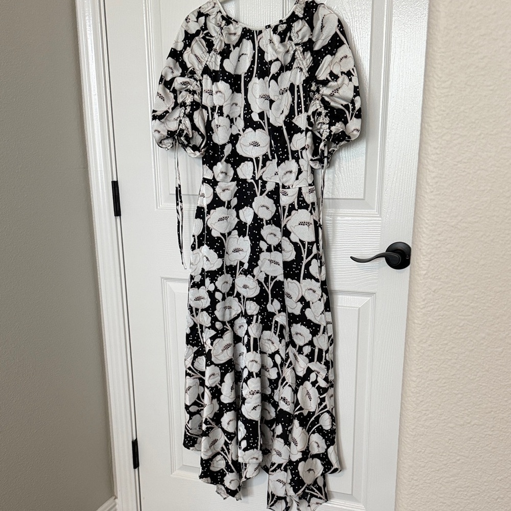 Ted Baker London Black and White Floral Midi Dress